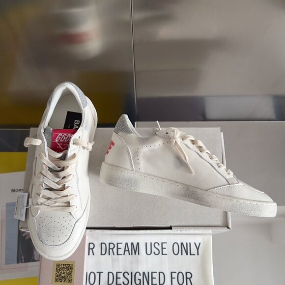 Golden Goose Women's Silver Tail Beige Star Dirty Shoes - Picture 3 of 7